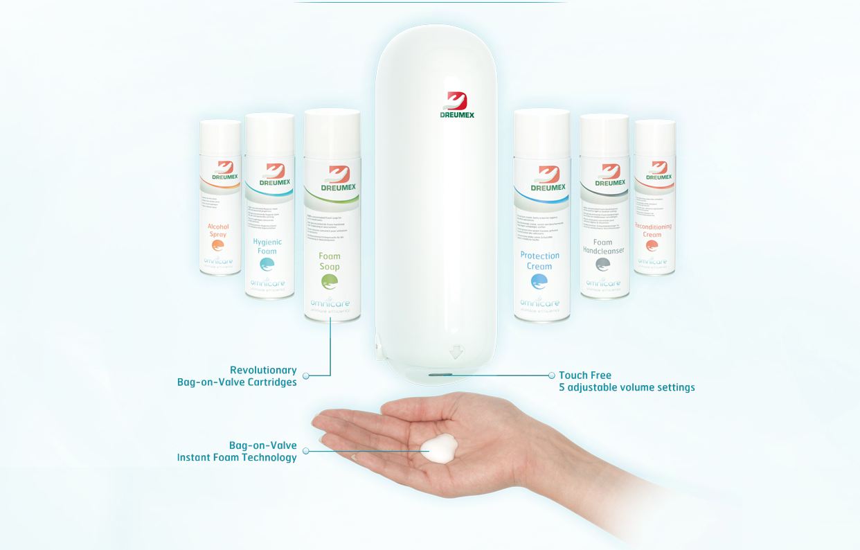 Dreumex One2Clean handreiniger, touch-free sanitizer